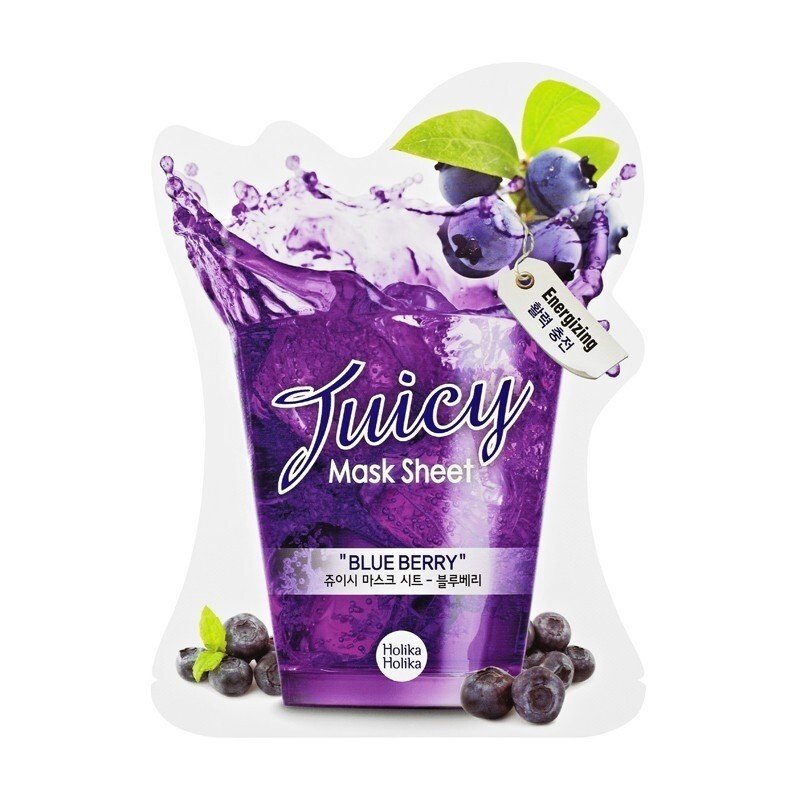 Juicy Mask Sheet (Blueberry) - veido kaukė su mėlynėmis